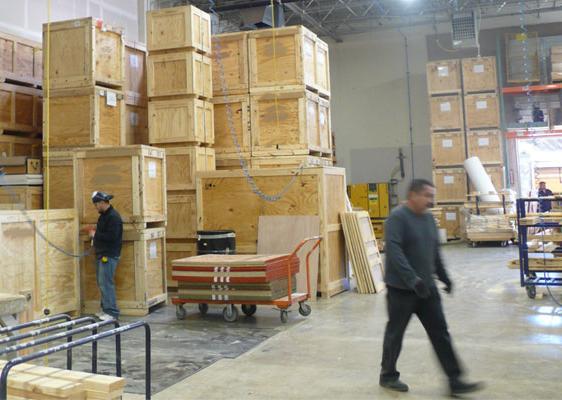 warehouse with crates